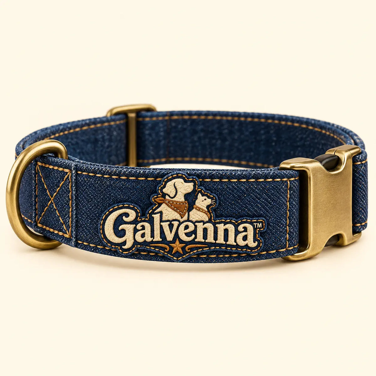 Galvenna™ Denim Pet Grooming Kit with Brush and Comb