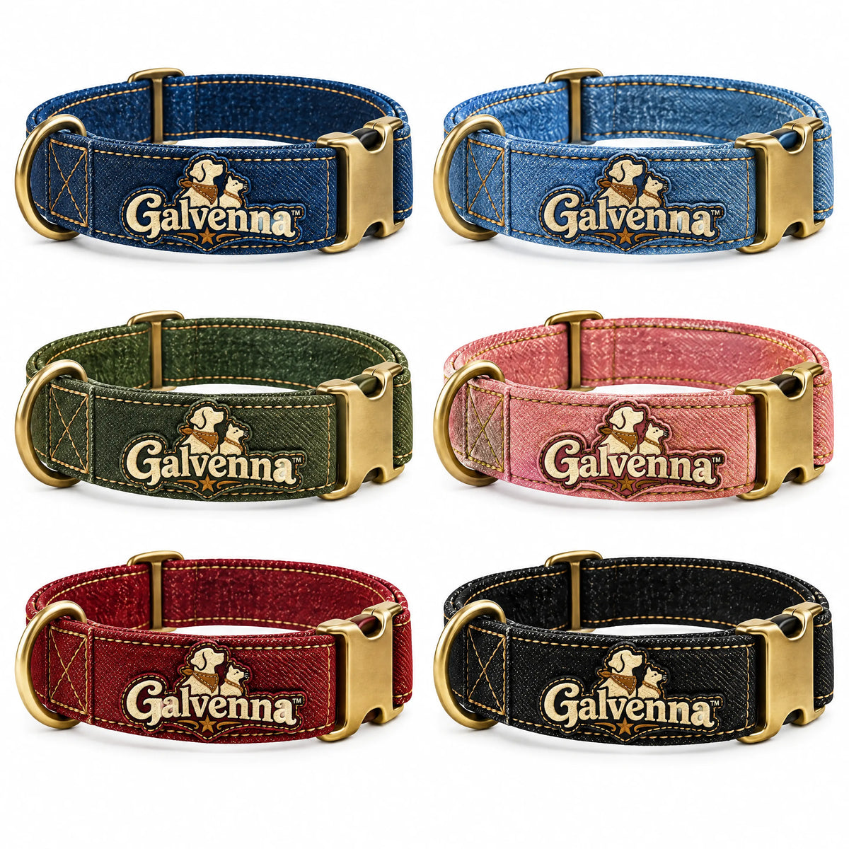 Galvenna™ Denim Pet Grooming Kit with Brush and Comb