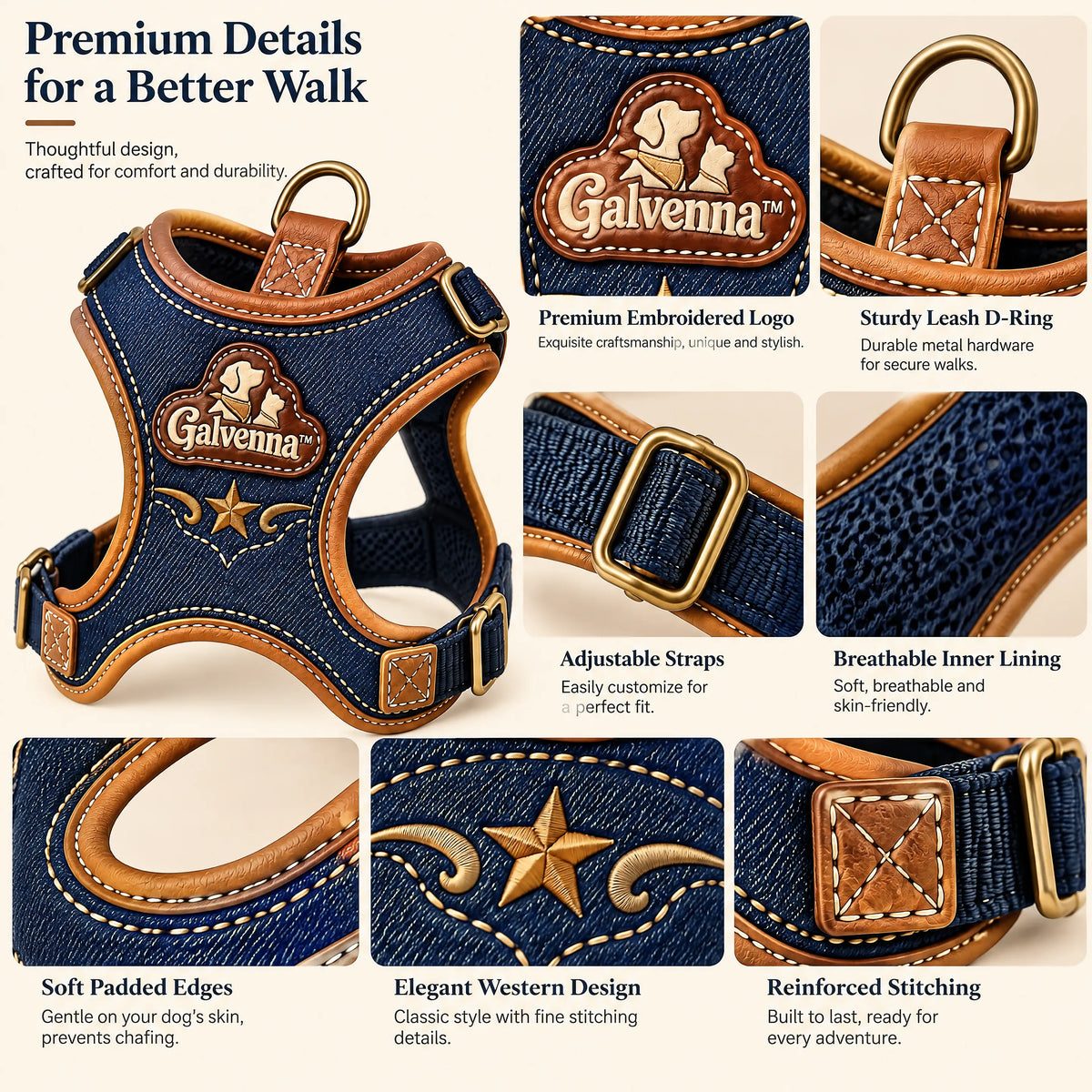 Galvenna™ Quilted Denim Pet Feeding Mat