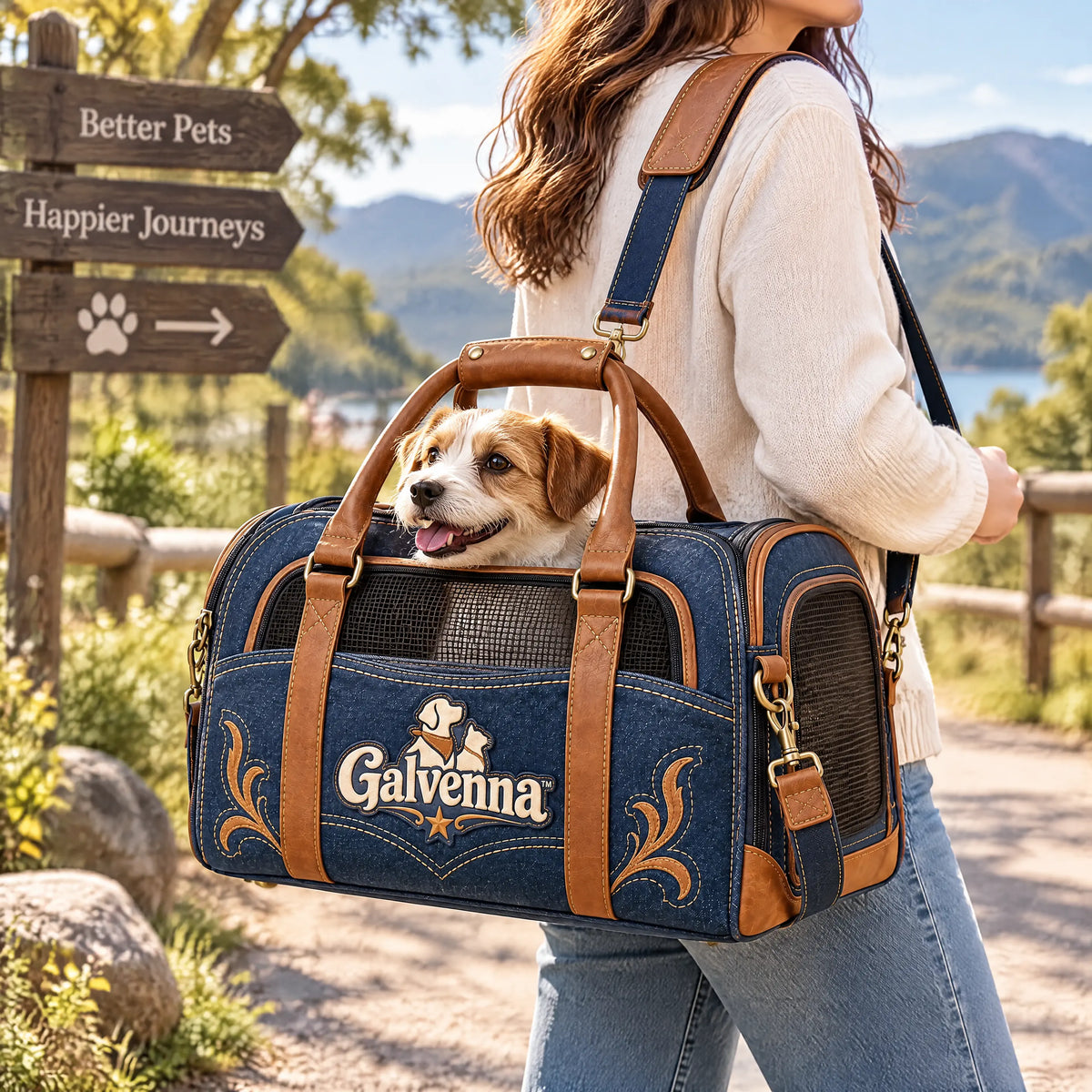 Galvenna™ Denim Star Pet Bed